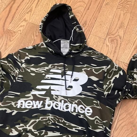 NEWBALANCE MEN’S ESSENTIAL STACKED HOODIE‎ KANGAROO POCKETS PULLOVER SIZE M - Picture 7 of 9